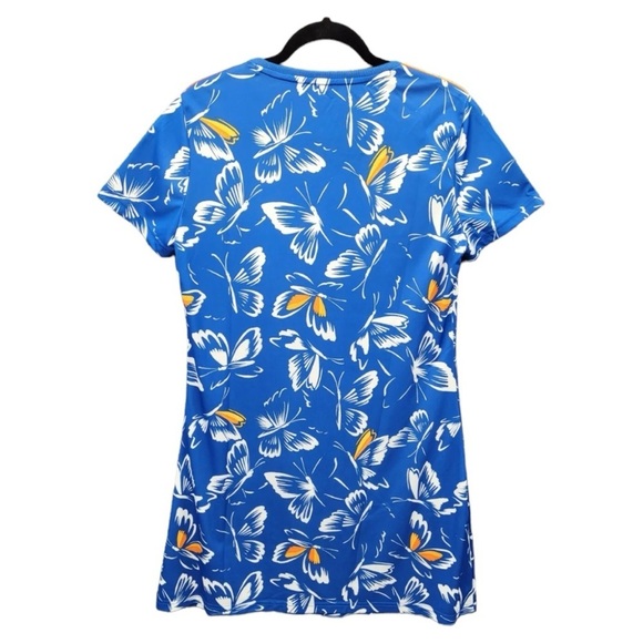 Adidas Farm Rio Womens Dress Mini Butterfly Print Blue Short Sleeves Size Large - Picture 3 of 6